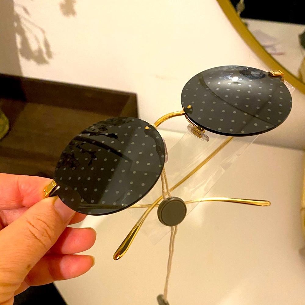 AuthenticDOLCE & GABBANABlack Dotted Lens Women DG2228 Women Eyewear Sunglasses
